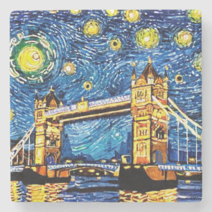 Starry Sterrennacht London England Stenen Onderzetter