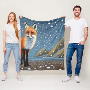 Starry Sterrennacht Storybook Fox Fleece Deken