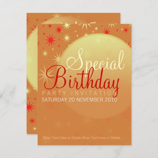 Starry Sunset Party Anniversaire Invitation (Devant / Derrière)