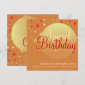 Starry Sunset Party Birthday Invitation Kaart (Voorkant / Achterkant)