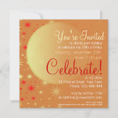 Starry Sunset Party Birthday Invitation Kaart (Achterkant)