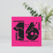 Starry Super Sweet 16 Invitation (Debout devant)