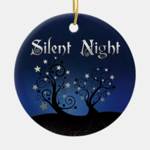 Starry Trees Silent Night Keramisch Ornament