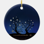 Starry Trees Silent Night Keramisch Ornament (Achterkant)
