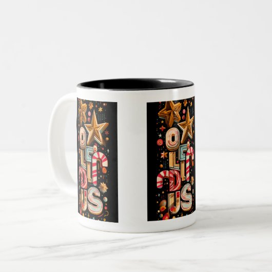 Starry Typography Coffee Mug – Holiday Edition (Devant gauche)