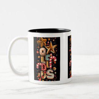 Starry Typography Coffee Mug – Holiday Edition Tweekleurige Koffiemok