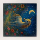 Starry Unicorn Garden - Puzzle de nuit magique (Horizontal)