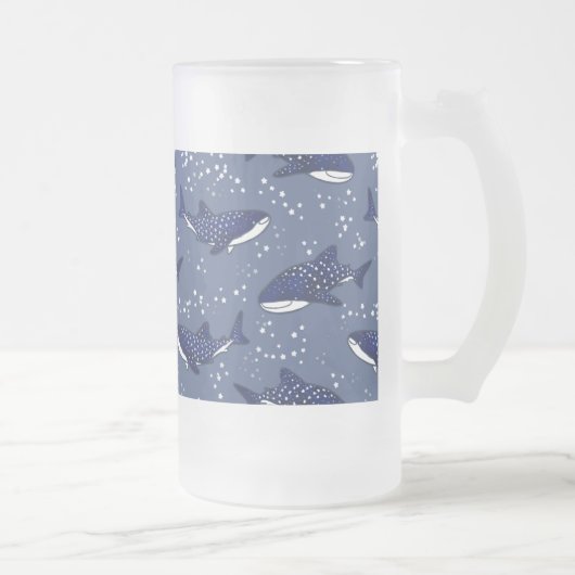 Starry Whale Shark (Donker) Matglas Bierpul (Rechts)