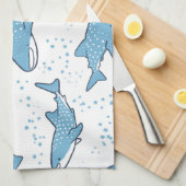 Starry Whale Shark (licht) Theedoek (Quarter Fold)