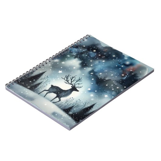 Starry Winter Night Deer  Notitieboek (Linkerzijde)