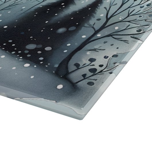 Starry Winter Night Deer Snijplank (Hoek)