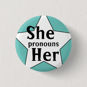 Starry ze haar woordvoerders ronde button 3,2 cm
