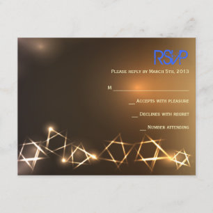 STARS and LIGHTS Bar Bat Mitzvah Reply Card RSVP Kaartje