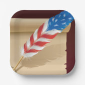 Stars And Stripes Feather Papieren Bordje (Voorkant)