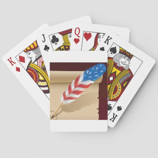 Stars And Stripes Feather Pokerkaarten (Achterkant)