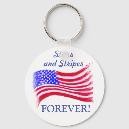 "Stars and Stripes Forever!" Button Sleutelhanger (Voorkant)