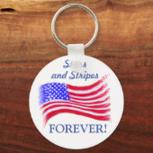 "Stars and Stripes Forever!" Button Sleutelhanger (Voorkant)
