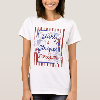 Stars and Stripes Forever Patriottische Bloemstukk T-shirt