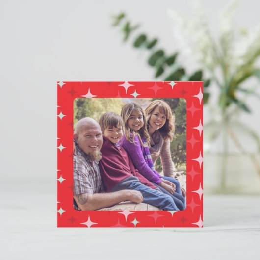 Stars and Stripes Kerst Platte Vakantie Kaart (Staand voorkant)