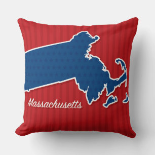 Stars and Stripes Map USA Massachusetts State Kussen
