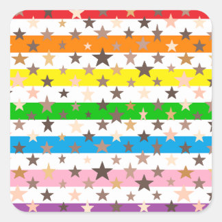 Stars and Stripes of Many Colors! Vierkante Sticker