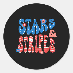 Stars and Stripes Onafhankelijkheidsdag Patriottis Ronde Sticker