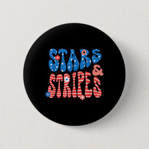 Stars and Stripes Onafhhankelijkheidsdag Patriotti Ronde Button 5,7 Cm