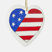 Stars and Stripes Patriotic Heart Verenigde Staten Keramisch Ornament (Rechts)