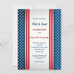 Stars and Stripes Political Fundraiser Invitation Kaart