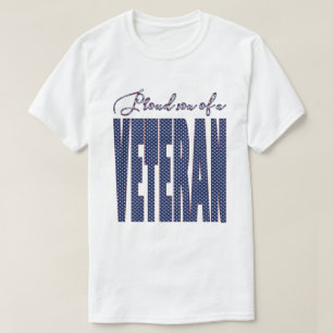 Stars and Stripes Text Proud Son of a Veteran T-shirt
