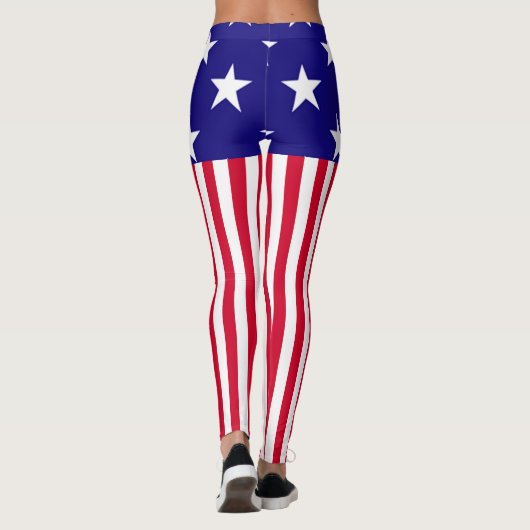 Stars and Stripes USA Decor on Leggings (Achterkant)