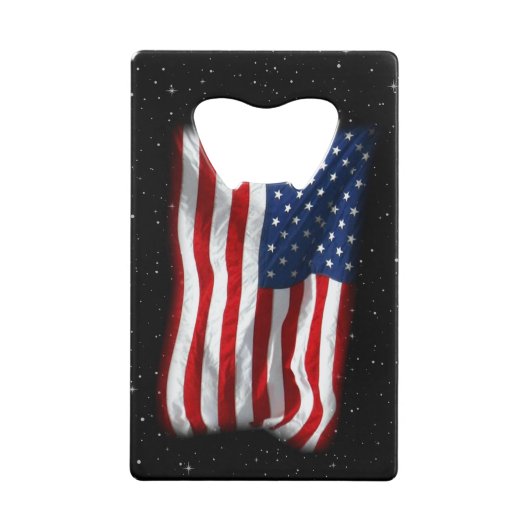 Stars and Stripes USA Patriottic American Flag Kredietkaart Flessenopener (Voorkant)