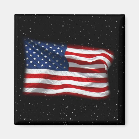 Stars and Stripes USA Patriottic American Flag Magneet (Voorkant)