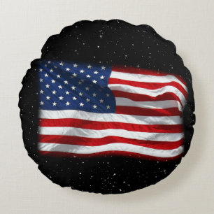 Stars and Stripes USA Patriottic American Flag Rond Kussen