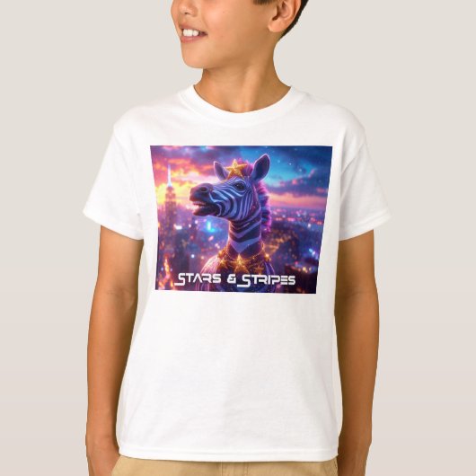 Stars And Stripes with Zebra Zanzibar - T-shirt (Voorkant)