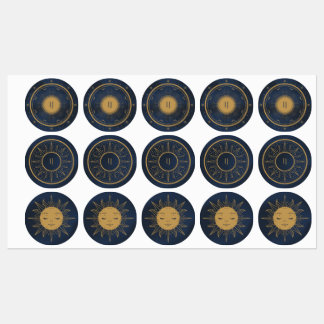 stars and sun labels