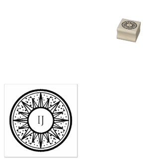stars and sun 	rubberstempel