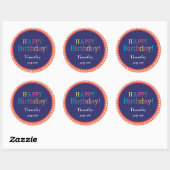 Stars Birthdaystickers Ronde Sticker (Vel)
