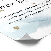 Stars & Blue Clouds Baby shower Hoe groot haar bui Poster (Hoek)
