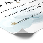 Stars & Blue Clouds Baby shower Zeg geen Baby Poster (Hoek)