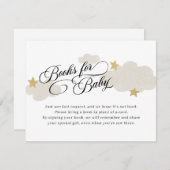 Stars Books Insert for Baby shower Enclosure Card Informatiekaartje (Voorkant / Achterkant)