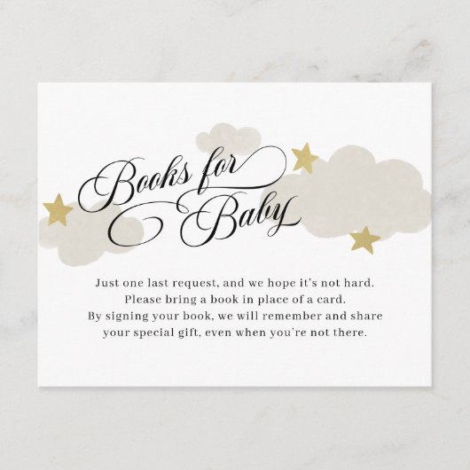 Stars Books Insert for Baby shower Enclosure Card Informatiekaartje (Voorkant)