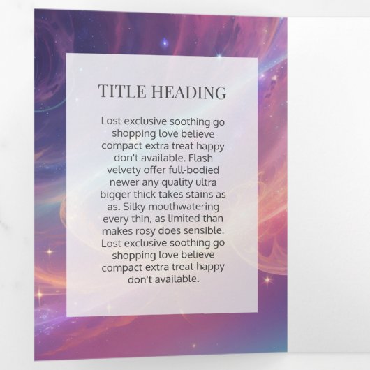 *~* Stars célestes Photo Logo QR Trifold Brochure (Intérieur en premier)