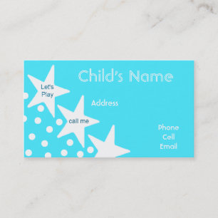 Stars Children's Calling Card Contactkaartje