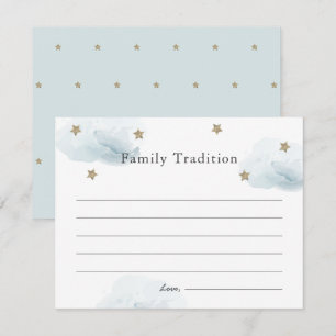Stars & Clouds Baby shower Family Tradition Card Kaart