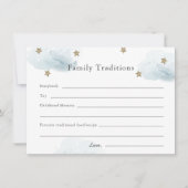 Stars & Clouds Baby shower Family Tradition Card Kaart (Voorkant)