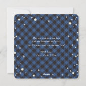 Stars de couronne bleu plaid Photo Joyeuse carte d (Dos)
