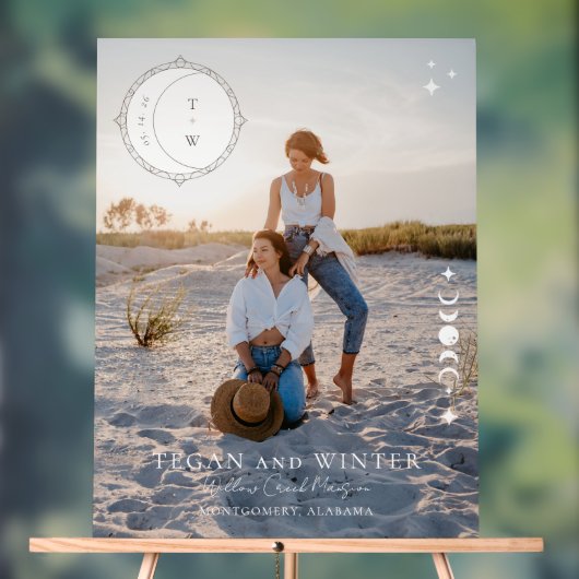 Stars de lune céleste Monogramme Mariage de bienve (Neutre)