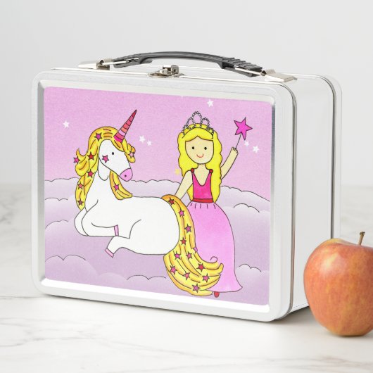 Stars & Diamond Princess & Unicorn Lunch box (In situ)
