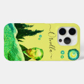 STARS elegant face VanGogh text editable yellow Case-Mate iPhone Case (Achterkant (horizontaal))